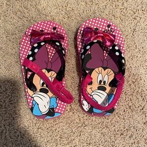 Disney Minnie Mouse Polka Dot Pink Flip Flops
